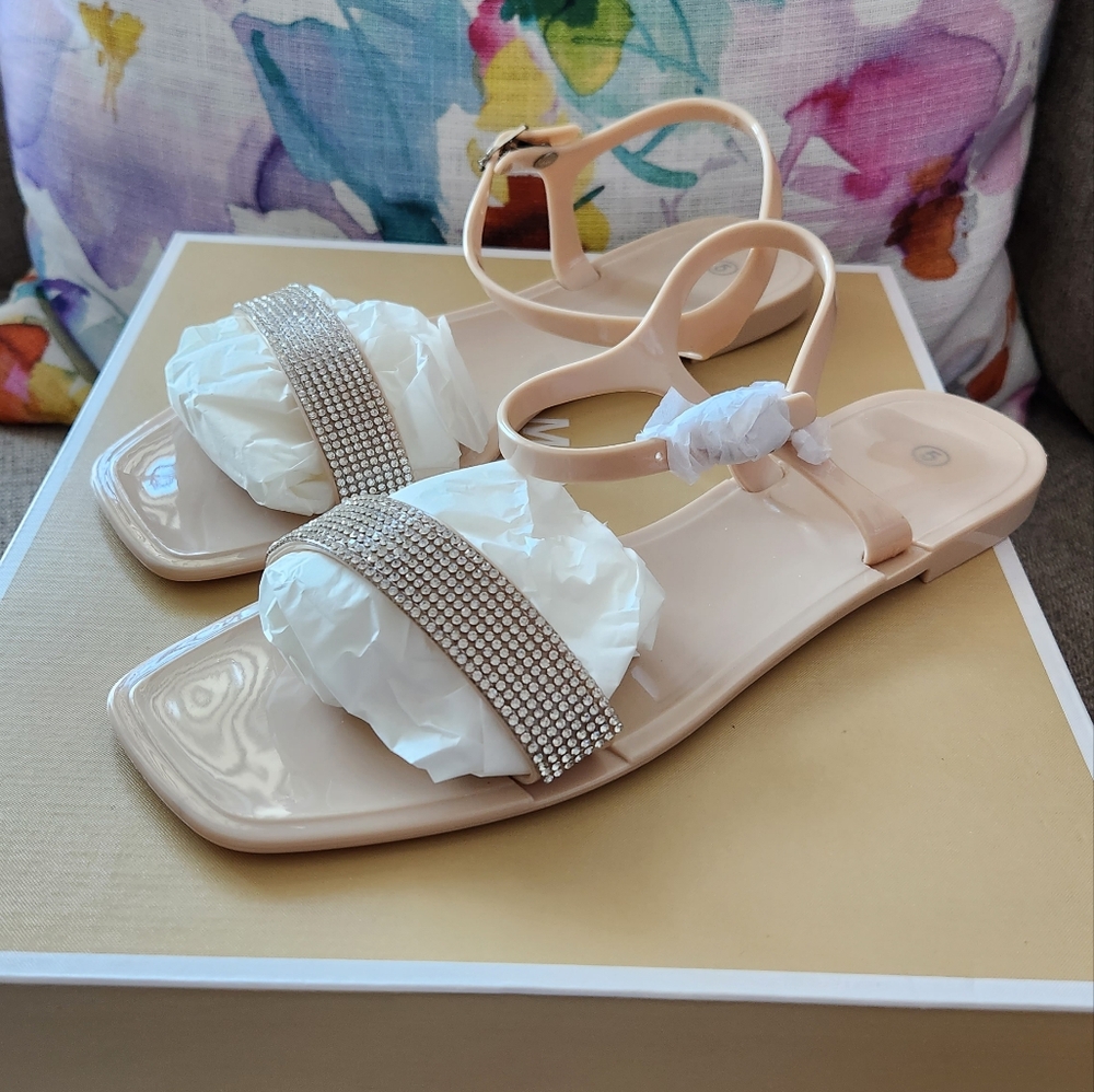 Nude Flat Summer Bling Sandals